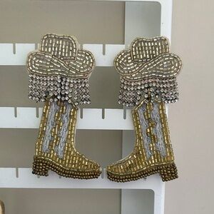 Beaded Cowboy Boot Earrings